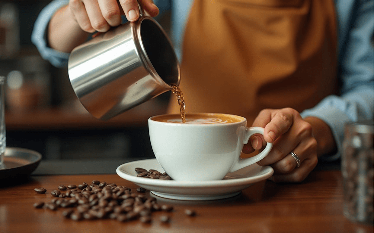 Barista preparando café